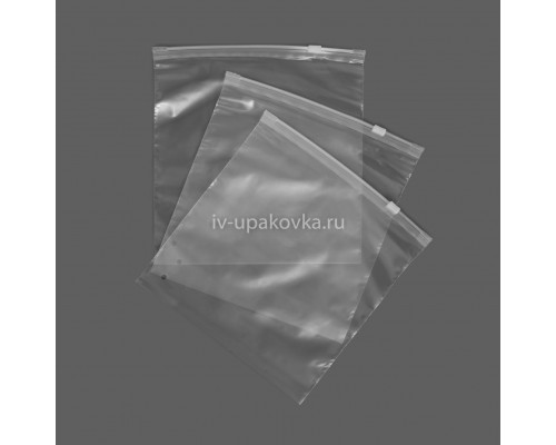 Пакет ЗИП-ЛОК с бегунком слайдер 30х30  (60+60мкм) прозрачный